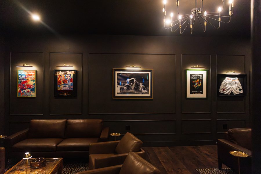Framed art above the lounge seating